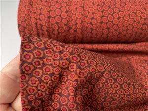 Bomuldsjersey - mikro blomster i brune toner
